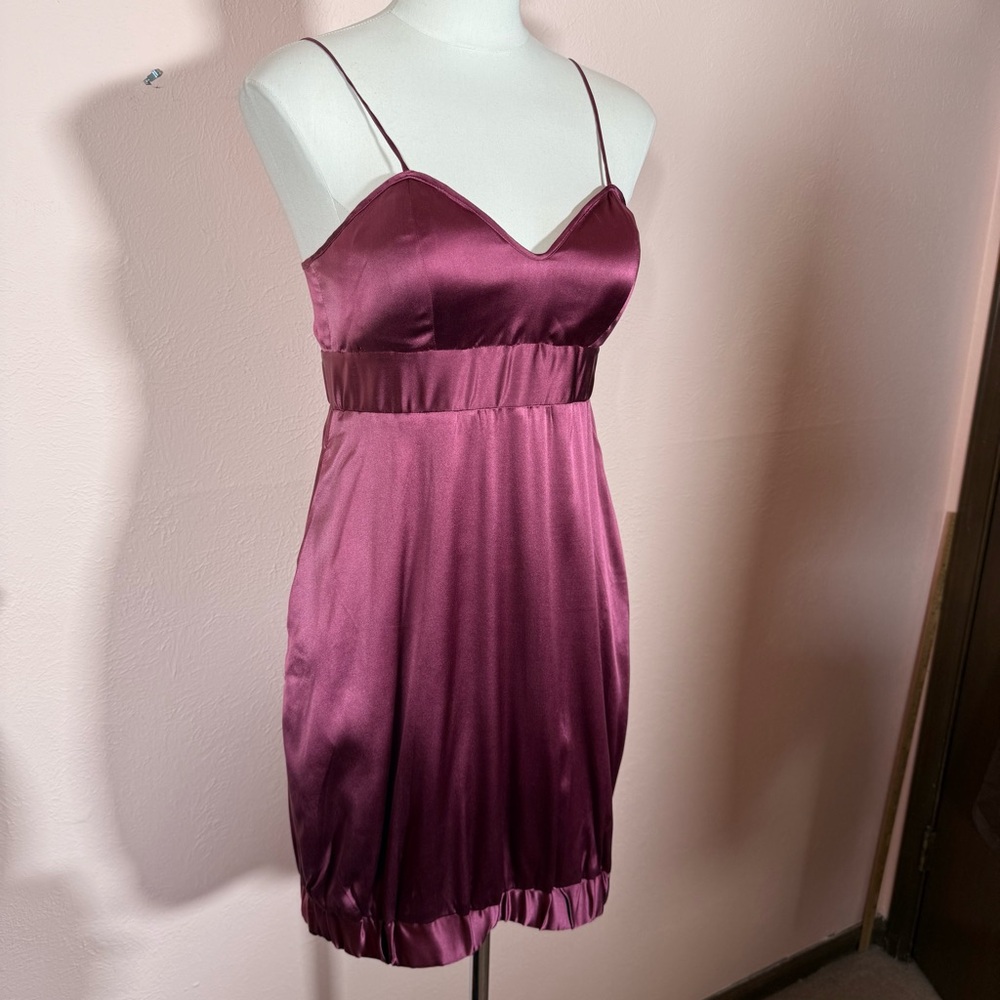 Vintage Y2K Couture  Pink satin Prom Bubble skirt Mini Dress